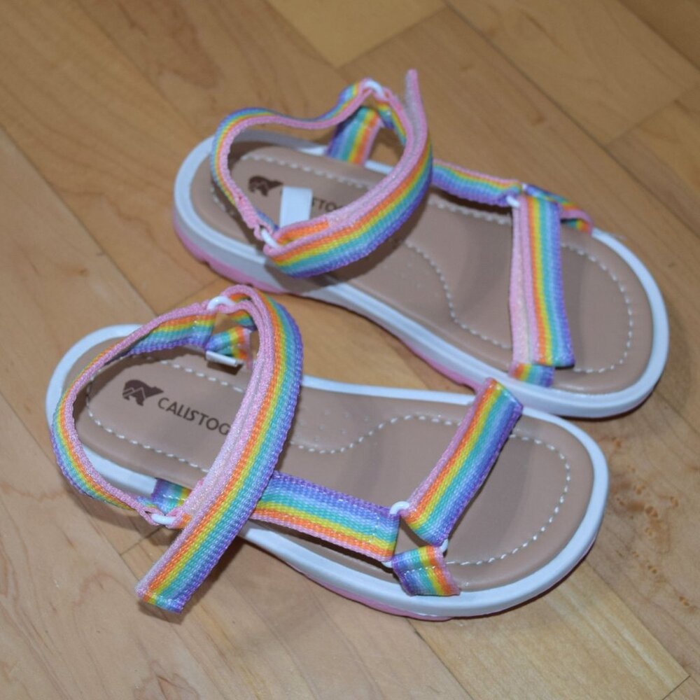 Calistoga Girls Sz 11 Strappy Rainbow Sandals - New without Box